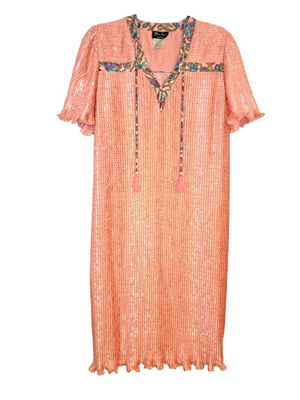 Diane Freis Vintage Pleated Caftan Dress